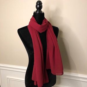 New Red/Burgundy Textured Chiffon Hijab/Scarf